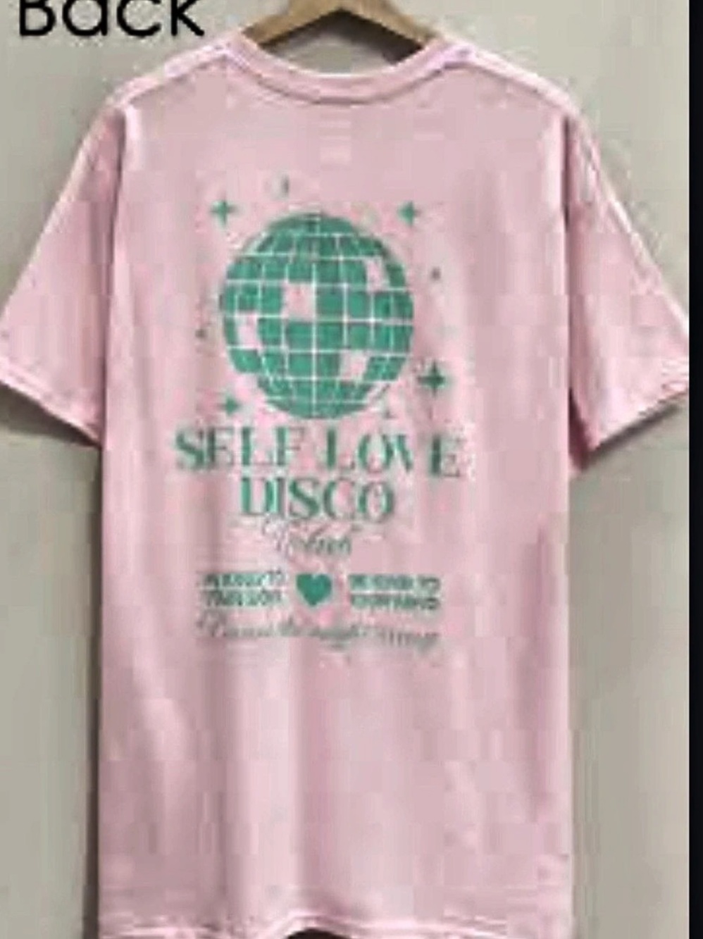 Sweet Claire Self Love Disco Club Graphic Tee Pink Size Medium